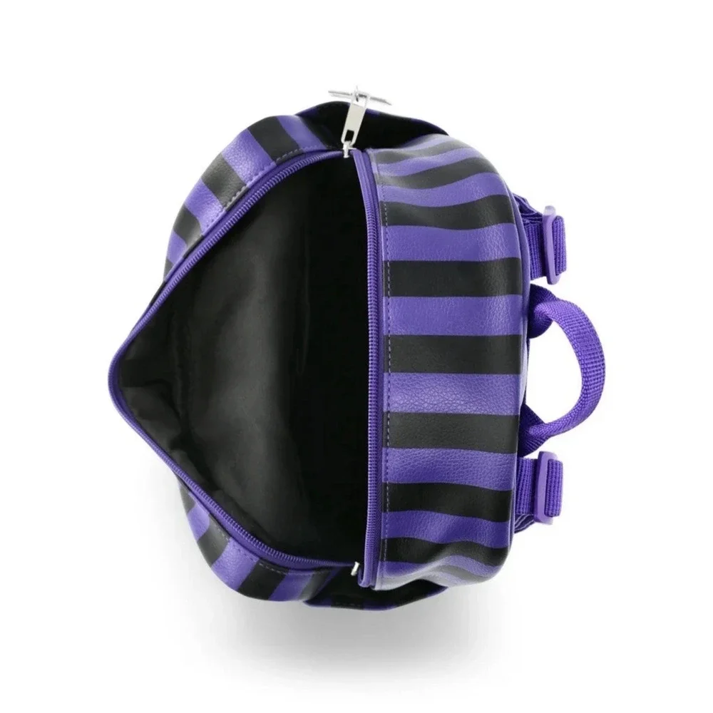 Nevermore Academy Backpack Bag Womens Mini Purple Black Striped Gothic School